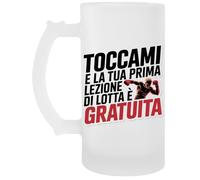 Capzy Toccami E La Tua Prima Lezione Di Lotta Bicchiere Birra Tazza Boccale Di Birra Beer Mug