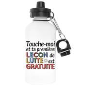 Capzy Touche-Moi Et Ta Première Leçon De Lutte Un Verre Bière Agresser Tasse Bianca Bottiglia D'acqua Alluminio Per Esterni Pollutant Free White Water Bottle Aluminium For Outdoors