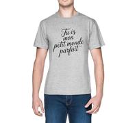 Capzy Tu Es Mon Petit Monde Parfait Grey Men's T-Shirt Tee