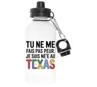 Capzy Tu Ne Me Fais Pas Peur Je Suis Né(E) Au Texas Un Verre Bière Agresser Tasse Bianca Bottiglia D'acqua Alluminio Per Esterni Pollutant Free White Water Bottle Aluminium For Outdoors