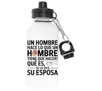 Capzy ¡Un Hombre Hace Lo Que Un Hombre Tiene Bianca Bottiglia D'acqua Alluminio Per Esterni Pollutant Free White Water Bottle Aluminium For Outdoors