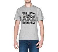 Capzy Una Donna Non può Sopravvivere Solo con Grey Men's T-Shirt Tee