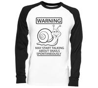 Capzy Warning May Spontaneously Start Talking Bianca Unisex Maglietta da Baseball White Unisex Baseball T-Shirt