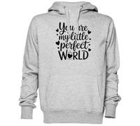 Capzy You Are My Little Perfect World Grigio Felpa con Cappuccio Maglione Unisex Uomo Donna Grey Unisex Hoodie