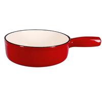 Caquelon per fonduta di formaggio in ghisa rosso/nero, diametro 22 cm