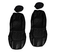 Car 2Set Front Seat Headrest Covers Full Set Cushion Protector PU Leather