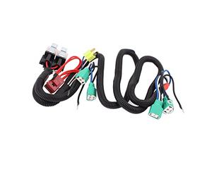 Car 80A Fuse 4 H4 HID Headlight Fog Bulb Female Adapter Relay Harness