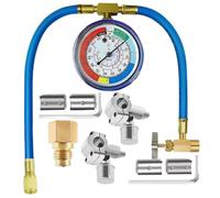 Car AC Recharge Kit, Vehicle AC Recharges Tool, Hose Gauge Can Tap Set, Refrigerant Charging Equipment for Automotive Maintenance Commercial Workshop Home, 22x15x5cm