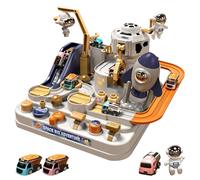Car Adventure Track Toy - Slider -Puzzle - Distanza veicolo di salvataggio in città, tema spaziale | Gioco di corse educative per l'apprendimento creativo include mini auto astronauta, idea regalo per