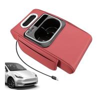 Car Armrest Box - Heightening Mat Bottle Holder, 39.37 Inches Thick with Side Pocket Ambient Light USB Port, Car Arm Rest Organizer, Central Storage for Card Key Vehicle Interior Truck SUV RV