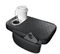 Car Armrest Cushion, Car Armrest with Cup Holder, Center Console Arm Rest, PU Leather Armrest Pillow, Armrest Cushion with Side Storage Bag, Car Armrest for Trucks, SUV Armrest Cushion, Center Console