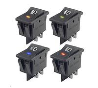Car Auto Fog Light Rocker Toggle Switch B35 DC 12V 35A 4Pins LED Dashboard Color Red Green Amber Blue White (Color : Green)