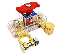 Car Battery Power Cut-Off Switch Breaker - PC Brass 7.8x6.3x5cm | Automotive Power Isolator Control Knob | Car Van RV SUV Truck Garage Workshop Management Safety Switch