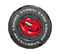 Car Button Cover, Rotary Engine Cloth, 1,96 x 1,96 Inches Vehicle Start Ignition Trim, (Red and Black), Perfect for Motorcycles and Automotive Decoration