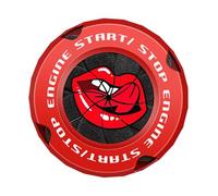 Car Button Cover, Rotary Engine Cloth, 1,96 x 1,96 Inches Vehicle Start Ignition Trim, (Red and Black), Perfect for Motorcycles and Automotive Decoration