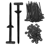 Car Cable Tie Buckle - 100X UV-Resistant Nylon Cable Holders | Multipurpose Fasteners for Car Repair, Home, Machinery, Organization | Sticky Pad Adhesive Mount for Wire Management