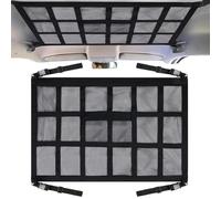 Car Ceiling Net, Cargo Mesh Organizer, Interior Storage Pocket, Load-Bearing Net System Black Durable Design, for Camping Truck, Travel Pickup, SUV Luggage, Multipurpose Road Trips