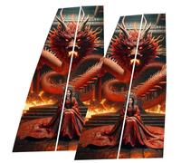 Car Center Pillar Sticker, Glass Decals, Black Wolf Engulfed in Flames Side Door Window Shield, Posts Molding Cover, Custom Decor for 18.9x9.84 Inches Enhanced Vehicle Styling