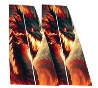 Car Center Pillar Sticker, Glass Decals, Black Wolf Engulfed in Flames Side Door Window Shield, Posts Molding Cover, Custom Decor for 18.9x9.84 Inches Enhanced Vehicle Styling