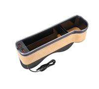Car Central Control Seat Gap Storage Box con doppia luce ambientale USB, colore: