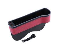 Car Central Control Seat Gap Storage Box con doppia luce ambientale USB, Colore: