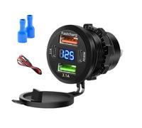 Car Charger - 120W 4 Port Fast Charger | Digital Display Adapter | High Power USB Charging Hub, Caravan Tablet Charger for Travelers Families Tech Users Women Men Long Drives Daily
