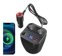 Car Charger, 60W Anti Slip Fast Charging Plug Play with Adjustable Cable, 2 Port Car Charger for Cell Phones, Auto, Truck Use, Compatible with Men Women Devices, High Speed Port Charg