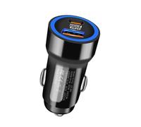 Car Charger Adapter - Black Solid Aluminum Alloy, Two Port Charging Outlet, Thirty Watt Fast Plug, Keep Phone Battery Full During Long Drives | For Driving Recorders Game Controllers Usage