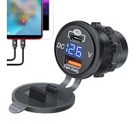 Car Charger Adapter - Car Phone Charger - Type C Adapter, duall USB Port PD QC Power Adapters, Compact Multifunctional Chargers For Vehicles, Trucks, Travel, Commute, Roadtrip and Camping Use