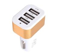 Car Charger, Charging Adapter, Triple Output Compact Design Plug Play Overheat Protection Lightweight Build Auto Detection, Charging Device for Smartphone, Tablets 0.98x1.77x2.56 Inches