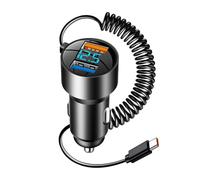 Car Charger USB C - PD QC 3 0 Fast Charging Adapter, 100W Automobile Type C Charger | Coiled Cable Design For Smartphones Tablets Laptops, Portable Car Power Supply, Safe Reliable High Speed Charging