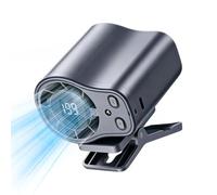 Car Clip Fan - Portable Low Noise LED Display Cooling Device, Strong Grip Adjustable Head Design, Versatile Airflow Solution | Perfect for Traveling Camping Fishing Beach Road Adventures