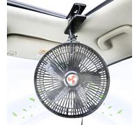Car Clip Fan, Portable Venent Cooling Device, Oscillating Air Blower with Speed Control, Vehicle Accessory, Strong Grip Air Circulation Unit with Compact Design, Travel Cooling Tool for Suvs Trucks