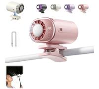 Car Clip On Fan Air Conditioner with Led Display,360° Rotation,199 Speeds Adjustable Portable Mini Cooling Fans,Usb Rechargeable Personal Cooling Mini Fans for Office Beach Truck Tent (Pink)
