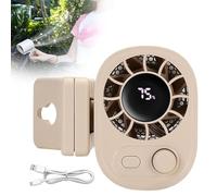 Car Clip On Fan with LED Display - 360° Rotation, 100 Speeds Adjustable, Portable Mini Personal Fan, USB Rechargeable, Ultra Quiet Mini Fan for Office (Apricot)