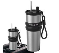Car Coffee Tumbler - 2.76x9.53in Automotive Cup, Water Flask, Insulated Travel Tumbler For Road Trip Commute Picnic Use | Camping Fishing Equipment And Large Capacity Beverage Container Solutions