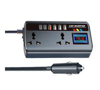 Car Converter, Car Voltage Inverter, 2 Sockets and 4 Usb Ports Fast Charging Car Charger with Lighter Plug, Output Car Plug Business, Trips and Vacation, 5.91x3.35x1.18inches