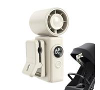 Car Cooling Fan - 360-degree Rotation Small Ventilation Tool - Rechargeable Handheld LED Display Car Clip on Fan | for Kids, Students, Summer, Travel, Cars Driving, Beach, Dorm, Classroom