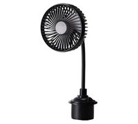 Car Cooling Fan - USB Powered Vehicle Electric Fan | 3-Speed Cup Holder Def | Big Clip Shaking Automobile Airflow Cooler, Low Noise Heavy Duty Dashboard Blower For 12V 24V Truck, 9x5 Inch Size