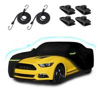 Car Covers for 1994-2024 Ford Mustang, Waterproof All-Weather Full Car Cover with Windproof Gust Strap and Zipper Door for 1994-2024 Mustang GT/Cobra/Shelby/Bullitt/ECOBOOST
