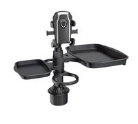 Car Cup Holder Table - Expandable Car Drink Stand, Rotating 360 Degree Adjustable Tray, Multi Use Vehicle Accessory | Portable Travel Road Trip Cup Holder Expander for Phones Snacks Bottles