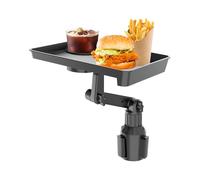Car Cup Holder Tray, Cups Stand Expander Adapter, 14.17 Inches Table 360 Degrees Rotating & Versatile Design, Shockproof Extender for Road Trip Eating, Drivers, Taxi Riding, Truck, and Lunch