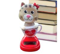 Car Dash - ABS, 3.94x1.97x1.97in Cat Ornament Solar-Powered Moving Head | Dancing Dashboard Figurine Cute Car Decor, Desktop And Home Accessory For Sedans, Trucks, RVs, Bedrooms, Offices, Bookshelves