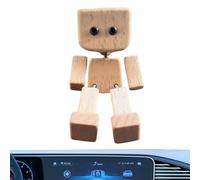 Car Dash Decorations, Wood Shake Dashboard Ornament, 3.15x1.57 Inches, Movable Joint Accessory, Cute Novelty Interior Decor for Travel Picnic Vacation Beach Daily Commute Long Drive Gift