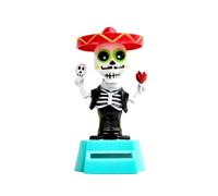 Car Dashboard Accessories, Solar Dancing Figurine, 4.13in Auto Skeleton Decoration, Solar Powered Motion, Shaking Head Ornament for Windowsill, Desk, Bedroom, Workplace