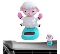 Car Dashboard Decorations ABS Cute Sheep Design Collectible Shaking Toy | Solar Dancing Bobble Shaking Head for Automotive Office Desk Party Favors Home Bookshelf