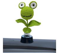 Car Dashboard Decorations - Shaking Sunflower Frog Dashboard Car Decorations | Cartoon Dancing Figurines, Aesthetic Çar Accessories for Ćar Interior Desk Ornaments