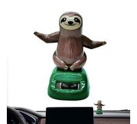 Car Dashboard Decorations, Solar Swinging Sloth Figurine, Creative Moving Animal Feature, Weather Resistant Build, Great for Interior Auto Accessories Men, Women, and Daily Driving