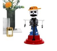 Car Dashboard - Solar Skull Figurine Decors, Halloween Ornament Spooky Dash Accessory Statua Automotive Interior Decoration Truck Rv Decor | Ideal for Vehicle Styling Theme Display