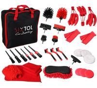 CAR Detailing 33 Set di attrezzi multifunzione per la pulizia e il lavaggio dell'auto, 33 pezzi, cura professionale dell'auto, per interni ed esterni, set per intonaco auto, panni in microfibra e